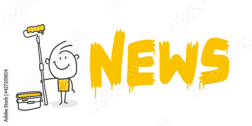 Strichfiguren / Strichmännchen: News, Banner, Graffiti. (Nr. 600)