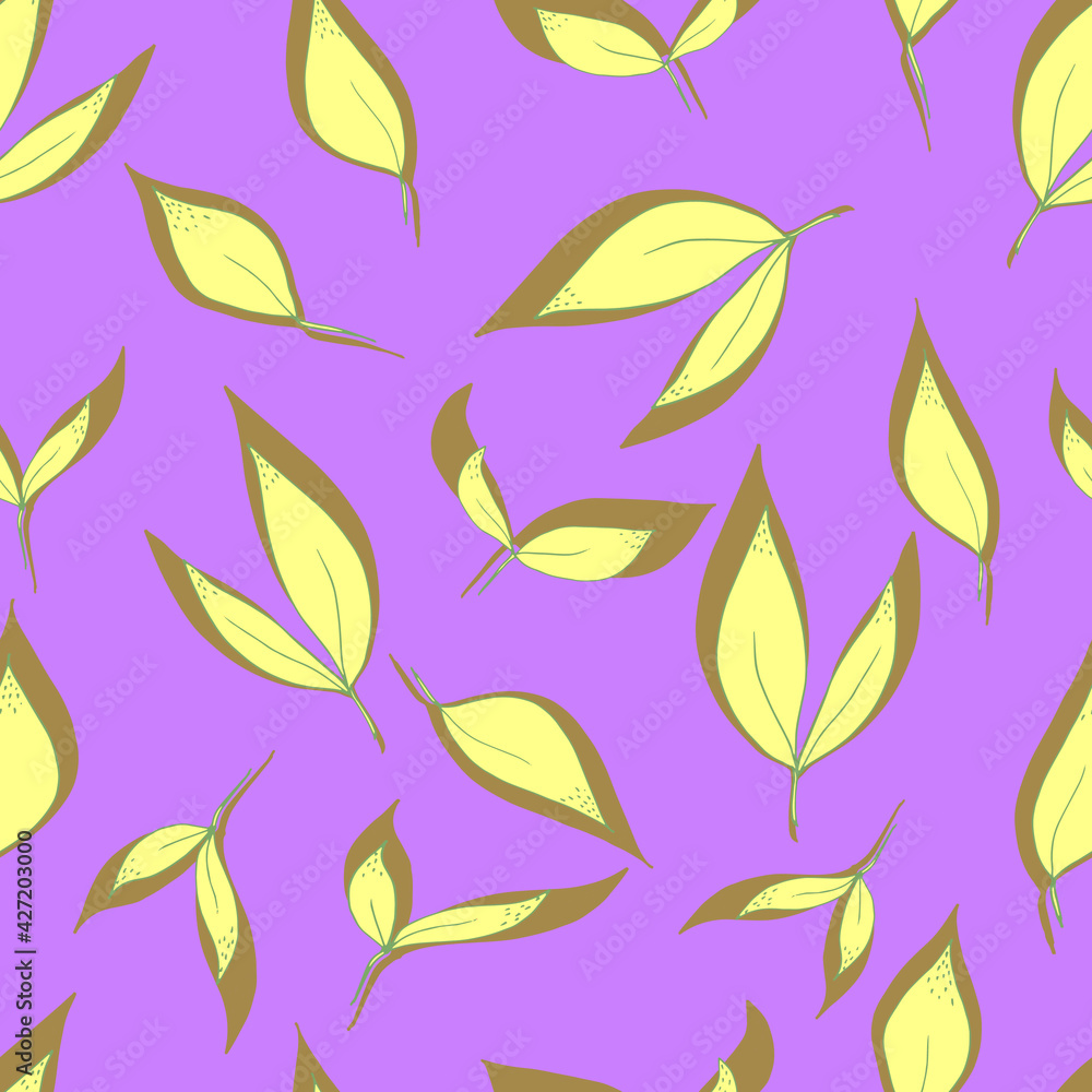vector seamless pattern of leaves with yellow shadow . For fabrics, textiles, clothing, wallpaper, paper, backgrounds, flyers and invitations vector seamless pattern of leaves with yellow shadow . For fabrics, textiles, clothing, wallpaper, paper, backgrounds, flyers and invitations
