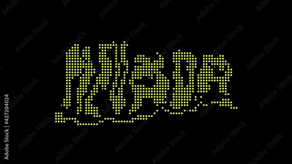 Nevada. Animated appearance of the inscription on line. Isolated Letters from pixels. Yellow color. Transparent Alpha channel. US state Nevada for title, social media, advertising, TV. UHD 4K video. Nevada. Animated appearance of the inscription on line. Isolated Letters from pixels. Yellow color. Transparent Alpha channel. US state Nevada for title, social media, advertising, TV. UHD 4K video.