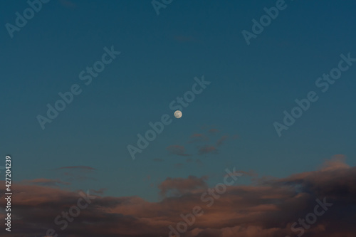 Wallpaper Mural Full moon in the sky with orange clouds Torontodigital.ca