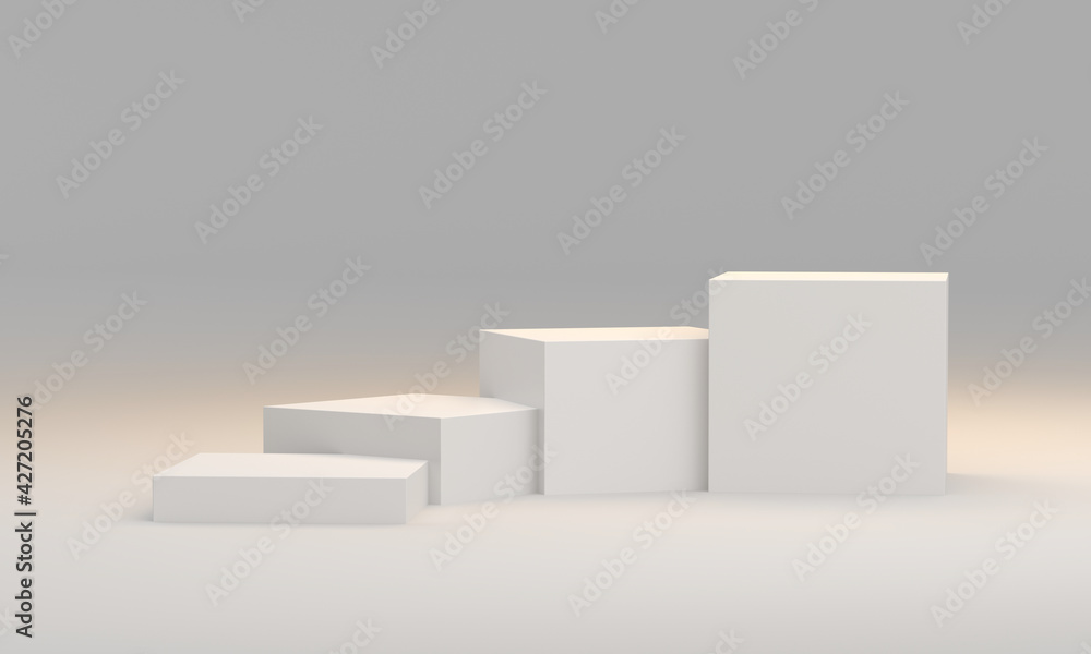 Backdrop scene of simple cube stand, 3D illustration, Studio scene for product display. Backdrop scene of simple cube stand, 3D illustration, Studio scene for product display.