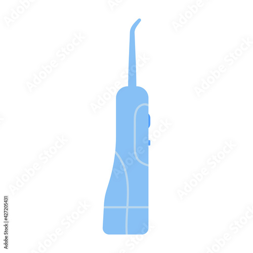 Dental irrigator. Oral flosser. Vector illustration in flat style on white isolated background.
