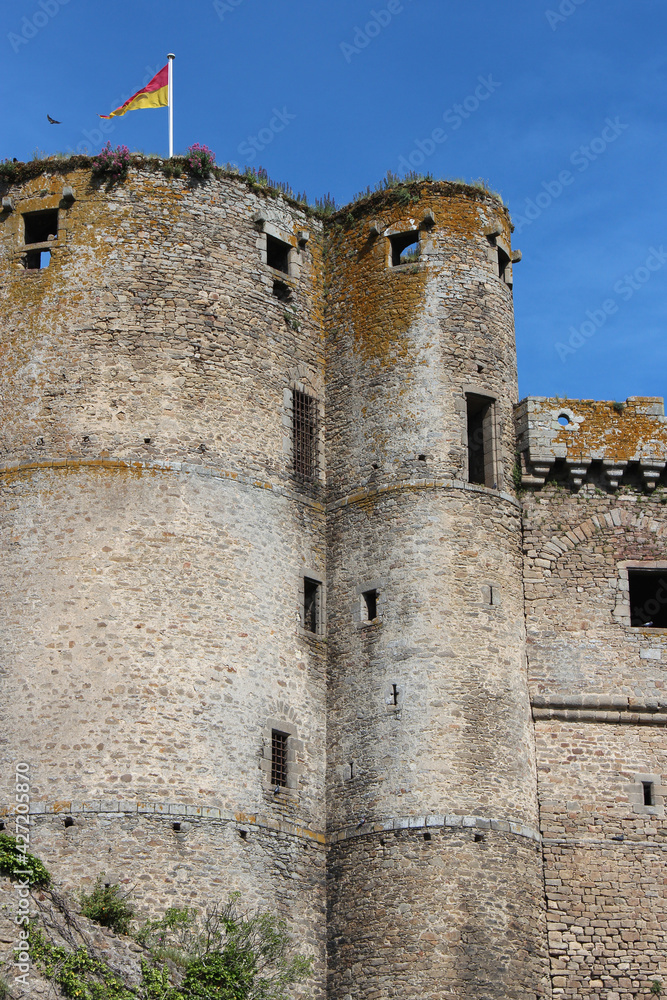 ruined medieval castle in clisson (france)