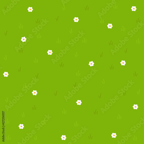 Cartoon grass vector flat pattern