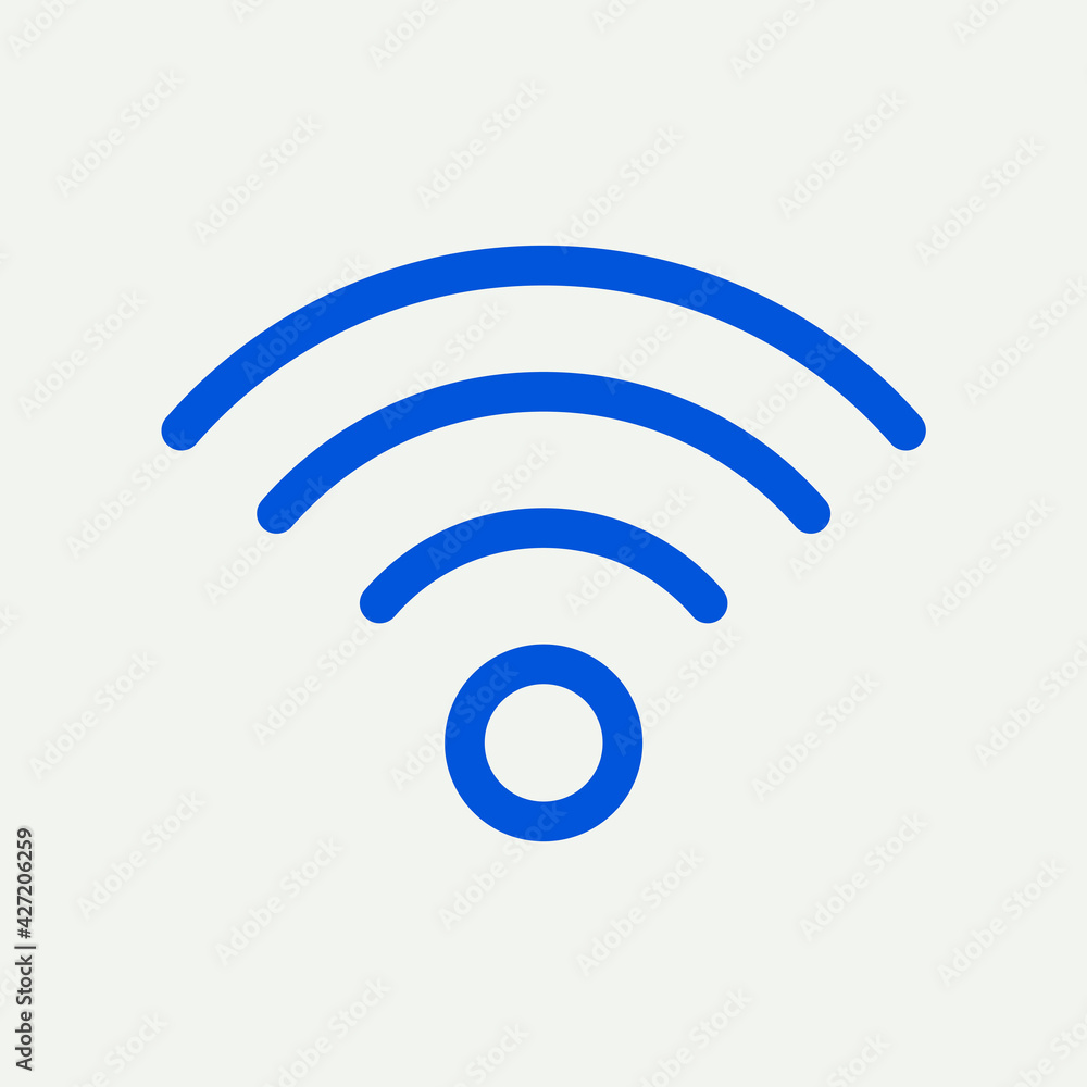 Wireless internet blue icon for social media app minimal line Wireless internet blue icon for social media app minimal line