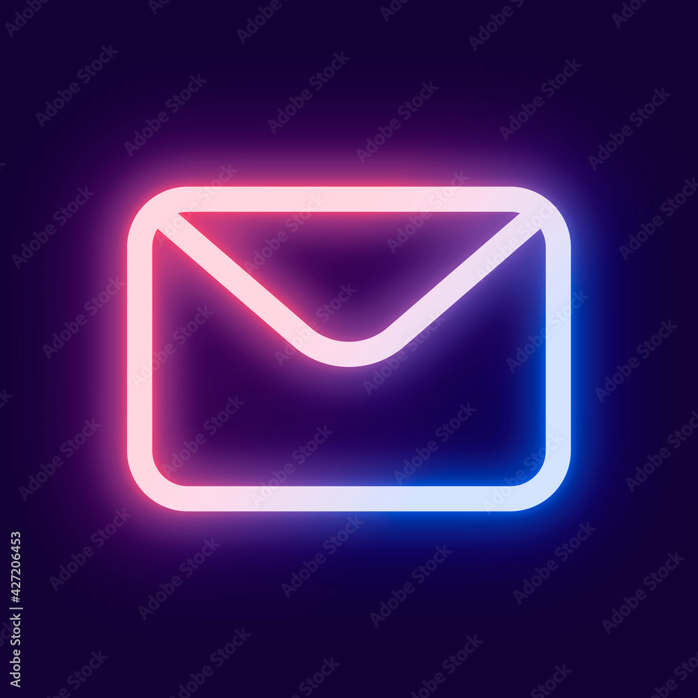 Email social media icon in pink neon style Stock Illustration Adobe Stock