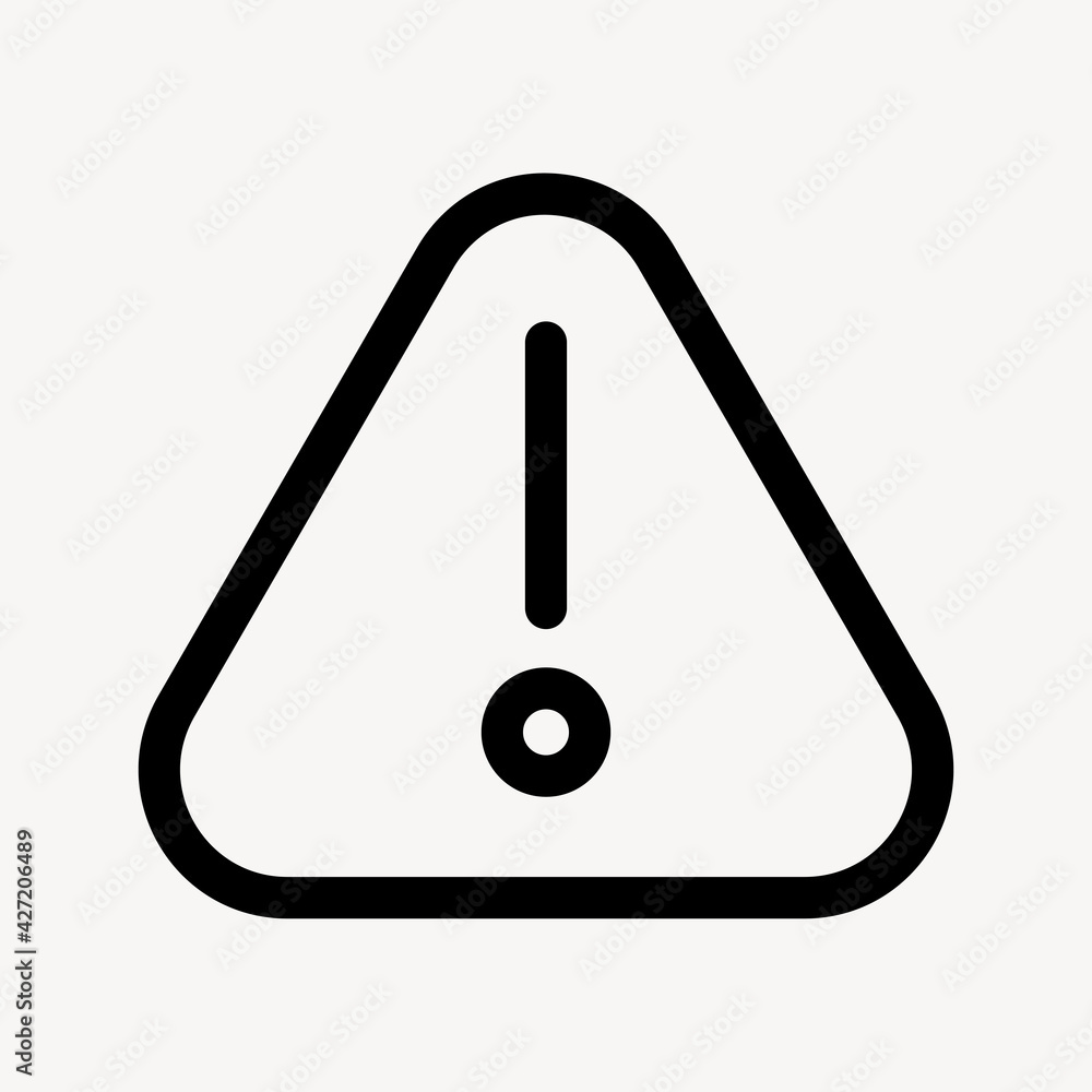 Warning outlined icon for social media app Warning outlined icon for social media app