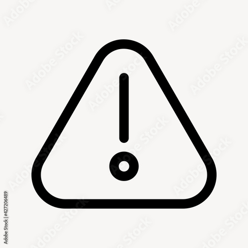 Warning outlined icon for social media app