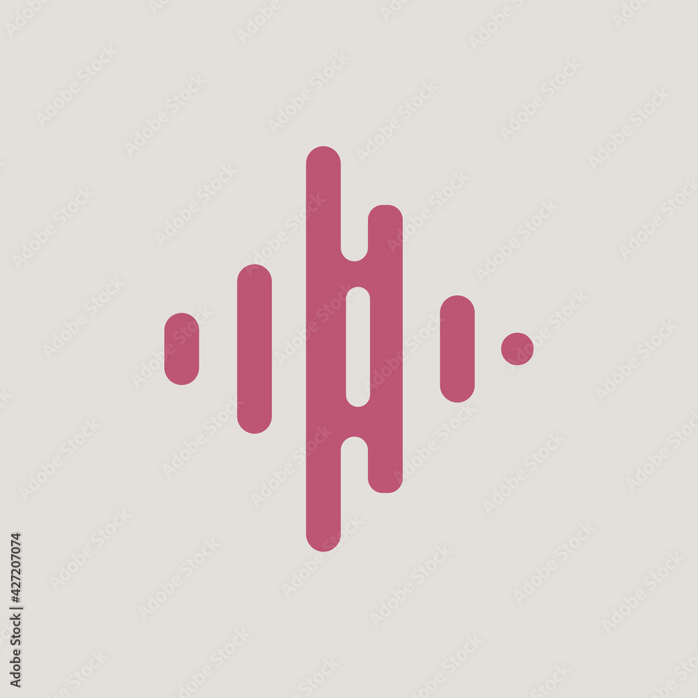 Audio wave music icon minimal design Audio wave music icon minimal design