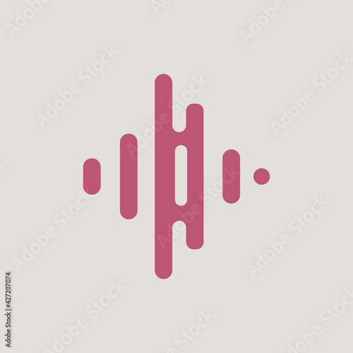 Audio wave music icon minimal design