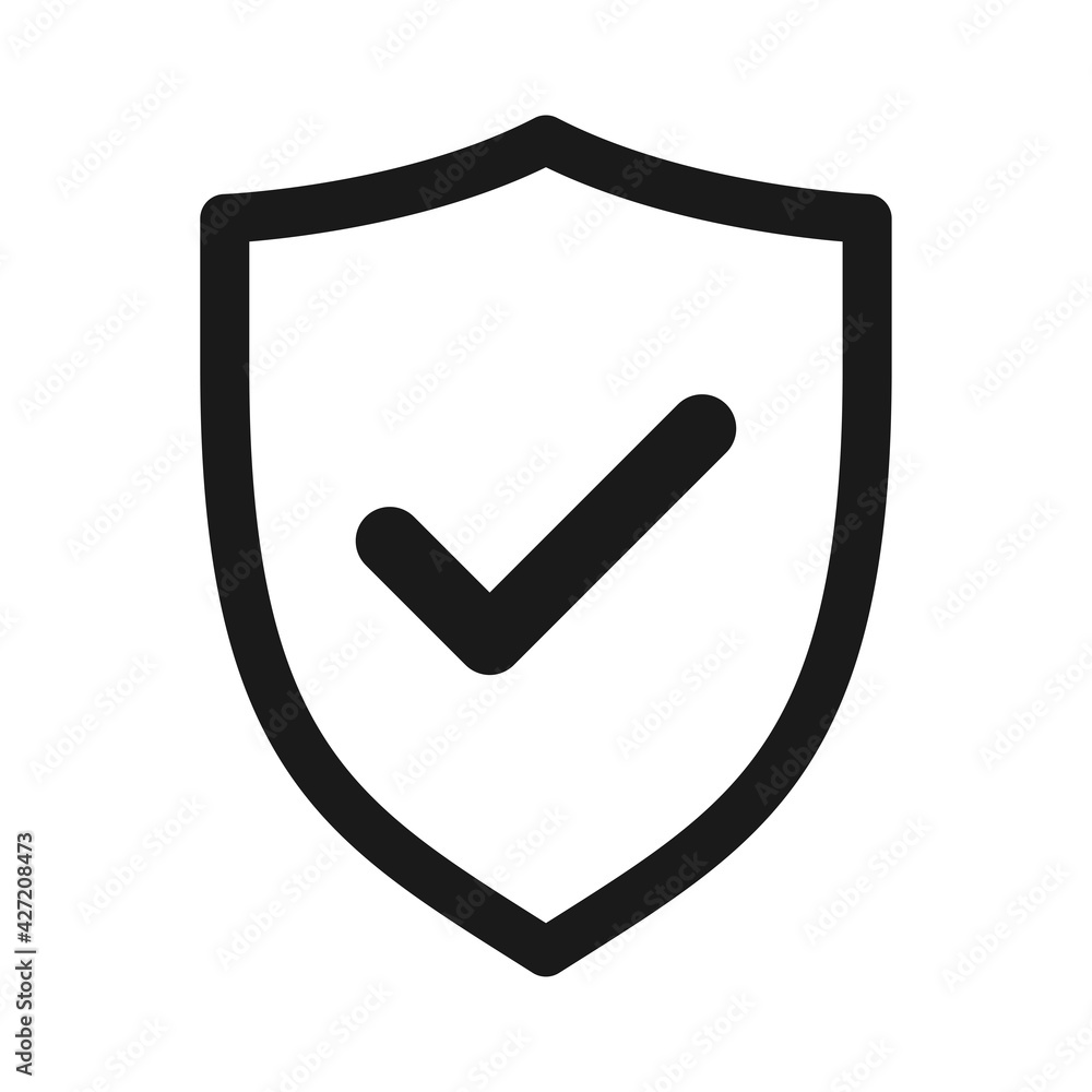 Shield Check Mark Vector Icon. Shield Check Mark Vector Icon.