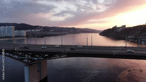 Sunset over the river