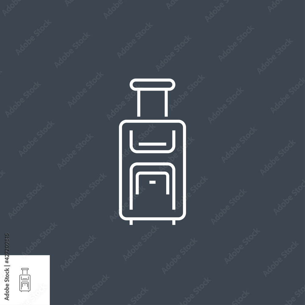 Suitcase Icon. Suitcase Related Vector Line Icon. Isolated on Black Background. Editable Stroke. Suitcase Icon. Suitcase Related Vector Line Icon. Isolated on Black Background. Editable Stroke.