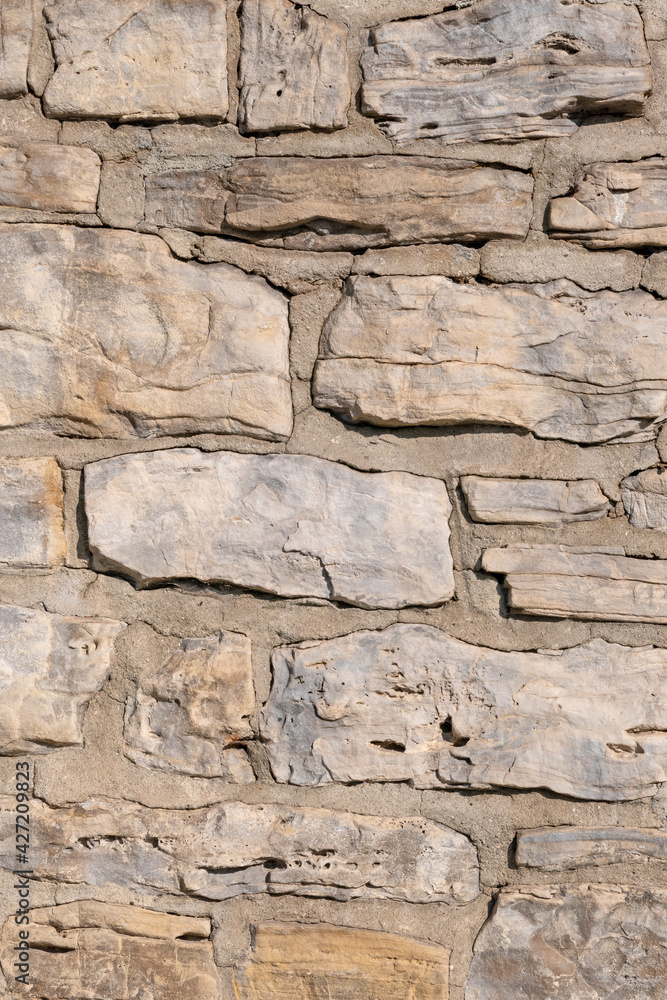 Natursteinmauer in einer Nahaufnahme Natursteinmauer in einer Nahaufnahme