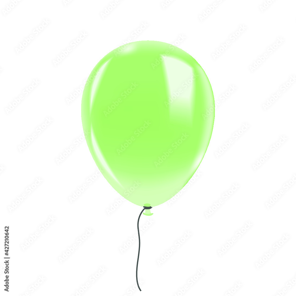 Green balloon isolated on a white background. 3d rendering Green balloon isolated on a white background. 3d rendering