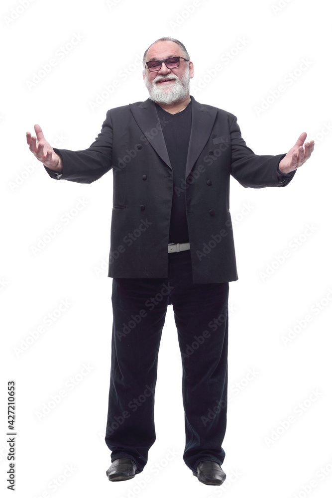 friendly man in a business suit greeting you. friendly man in a business suit greeting you.