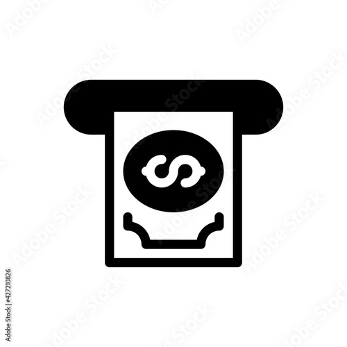 Atm Vector Glyph Icon. Hotel and Services Symbol EPS 10 