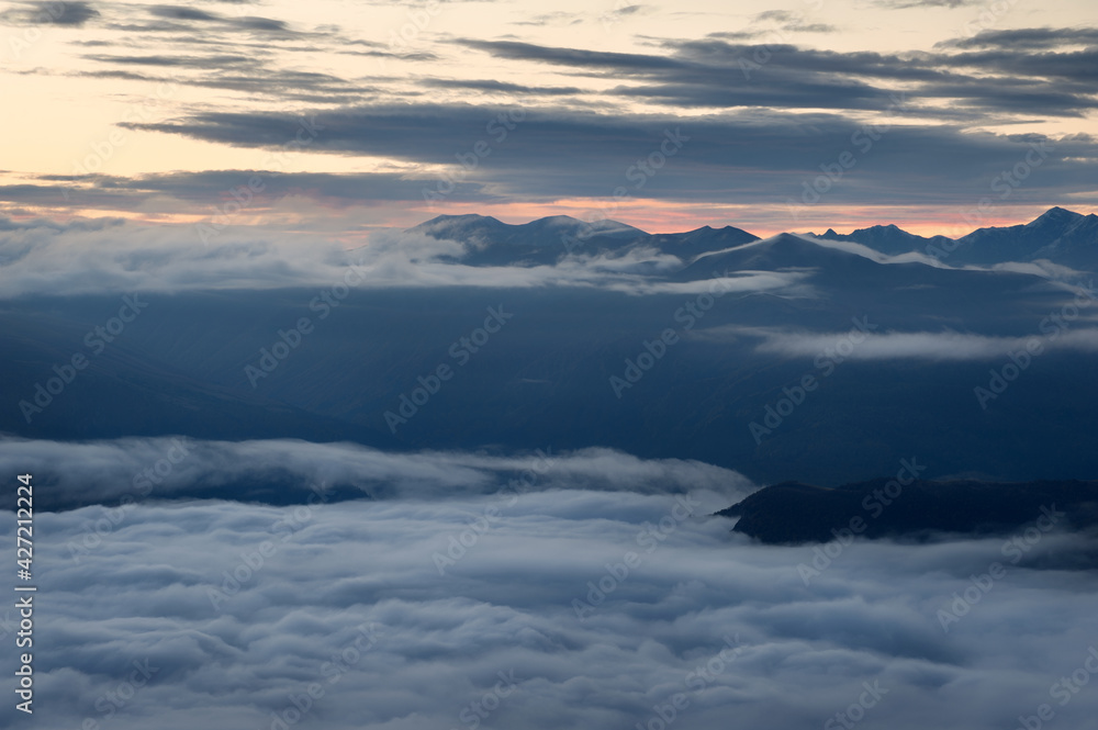 Mountains silhouettes background