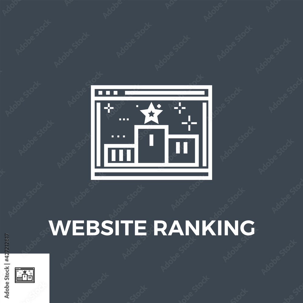 Website Ranking Related Vector Thin Line Icon. Isolated on Black Background. Vector Illustration. Website Ranking Related Vector Thin Line Icon. Isolated on Black Background. Vector Illustration.