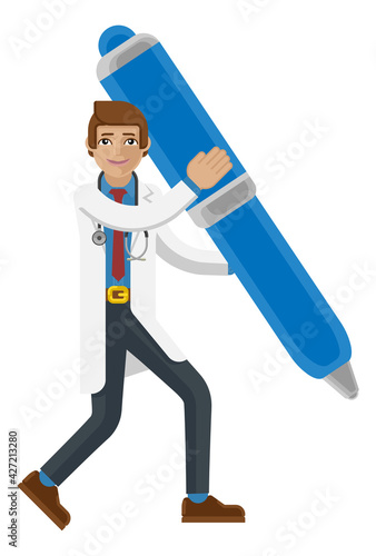 Doctor Man Holding Pen Masc...