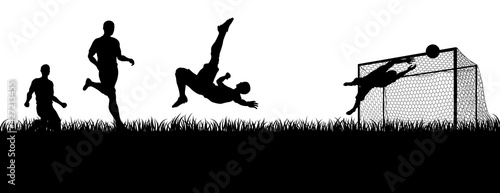 Soccer Football Players Silhouette Match Scene