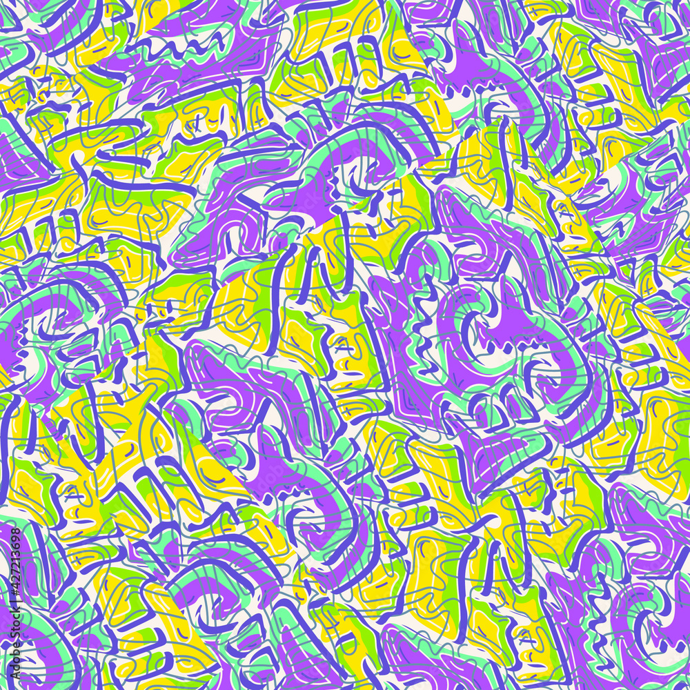 Seamless colorful freehand pattern with shapes Seamless colorful freehand pattern with shapes