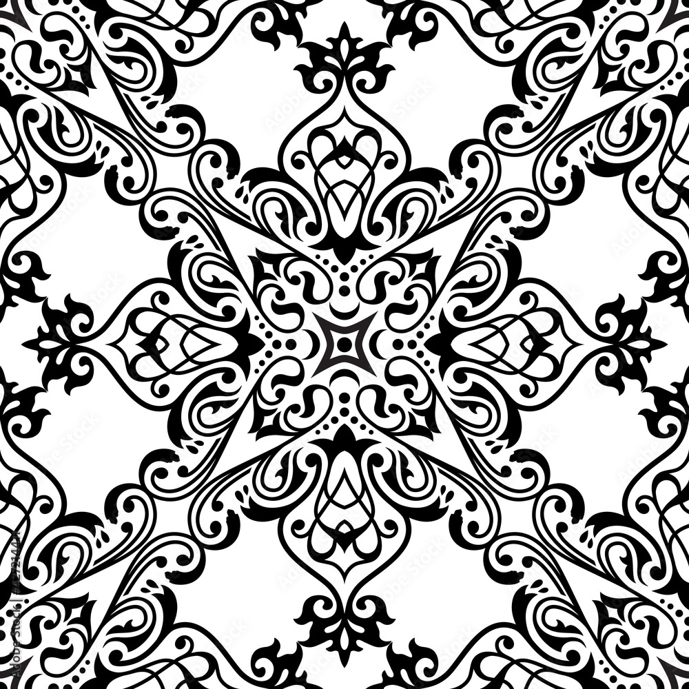 Traditional damask seamless pattern. Traditional damask seamless pattern.