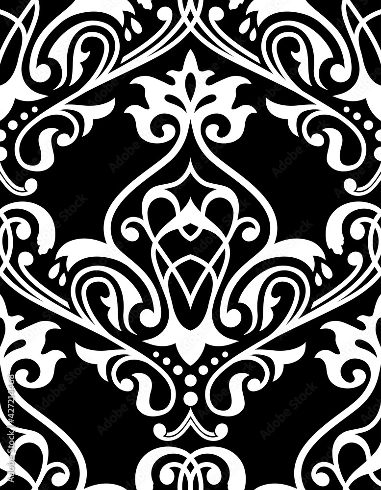 Traditional damask seamless pattern.