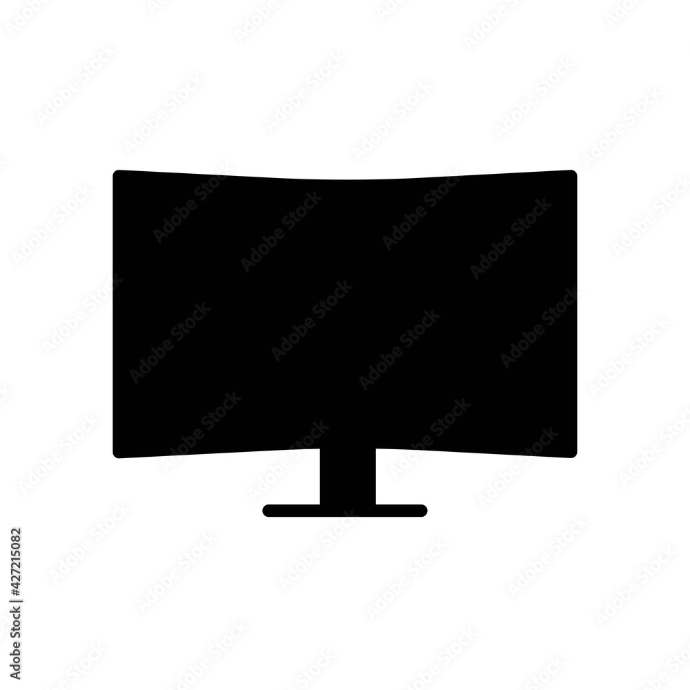 Desktop simple computer LED monitor line icon in solid black. Trendy flat style isolated minimal symbol, sign for: illustration, outline, logo, mobile, app, emblem, design, web, ui, ux. Vector EPS 10 Desktop simple computer LED monitor line icon in solid black. Trendy flat style isolated minimal symbol, sign for: illustration, outline, logo, mobile, app, emblem, design, web, ui, ux. Vector EPS 10
