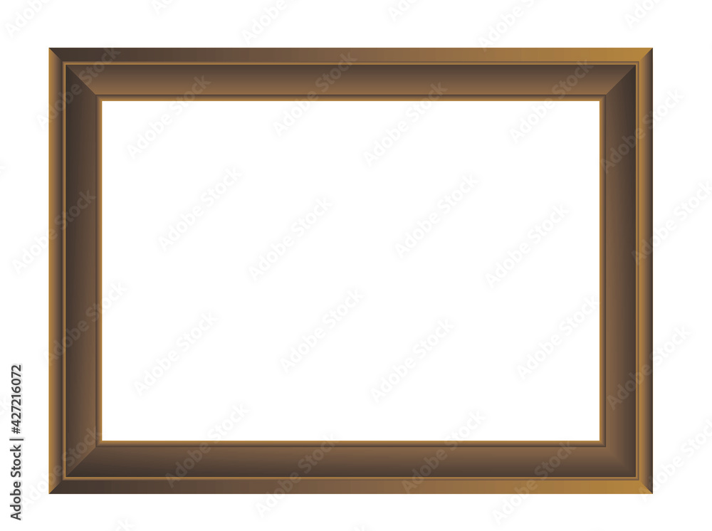 brown wood picture/painting frame horizontal isolated on white background graphic design template brown wood picture/painting frame horizontal isolated on white background graphic design template