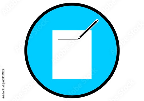 Icono de tomar nota en un folio en blanco