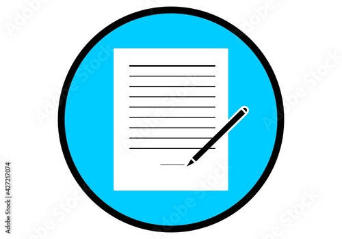 Icono de firmar un contrato. Firmar documentos