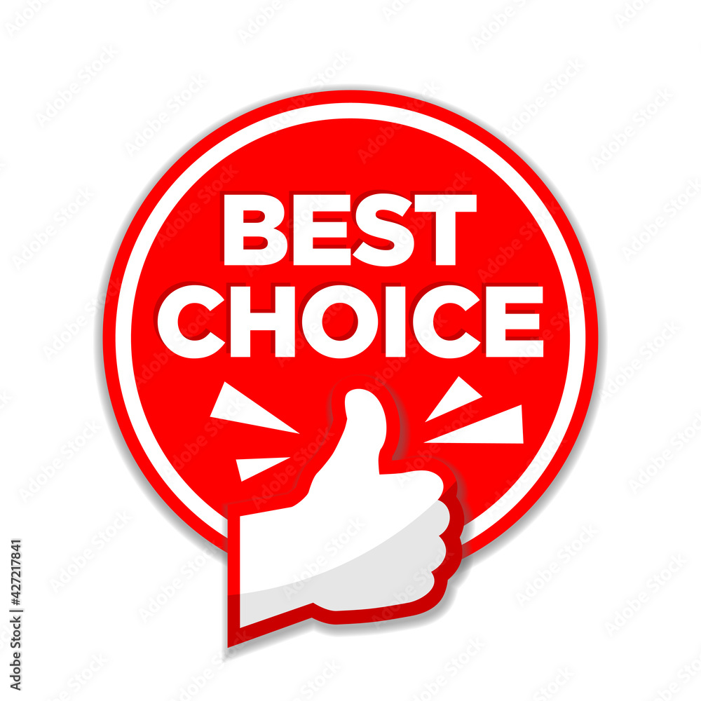 Easy to use and affordable Premium Vector Best choice icon with thumbs up  label best choice, best choice 