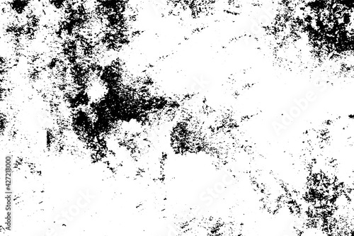 Vector black and white distressed grunge overlay texture. Abstract background.