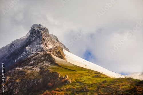 Snow at BasqueCountry mountain photo