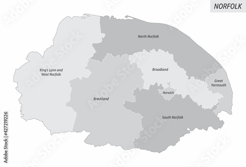 Norfolk county administrative map