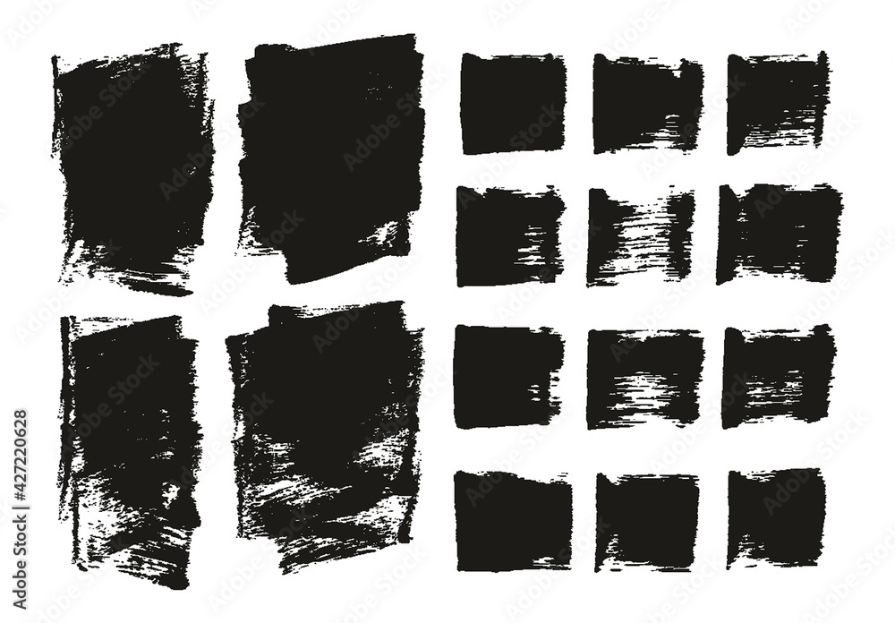 Flat Sponge Thick Artist Brush Short Background & Straight Lines Mix High Detail Abstract Vector Background Mix Set 