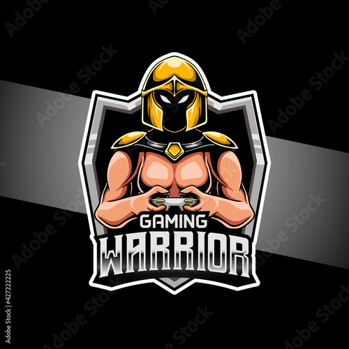 esport logo warrior gaming character icon, warrior tshirt design