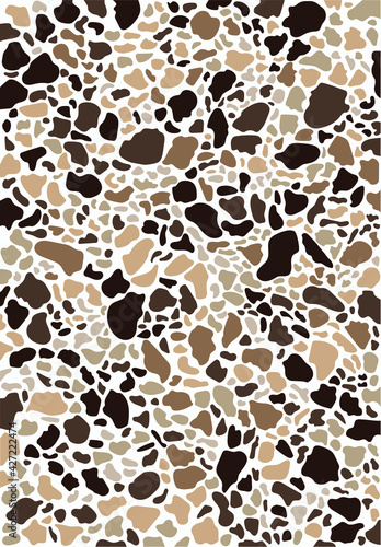 Terrazzo floor ceramic pattern graphics in shades of brown beige texture decoration abstract geometric interior design tile  coffee 
