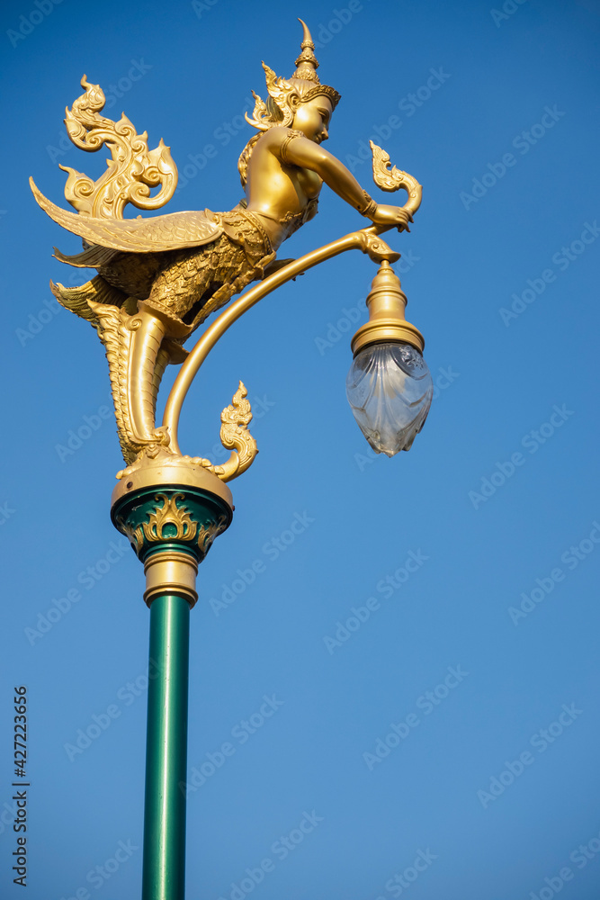 lamp pole with angel statue