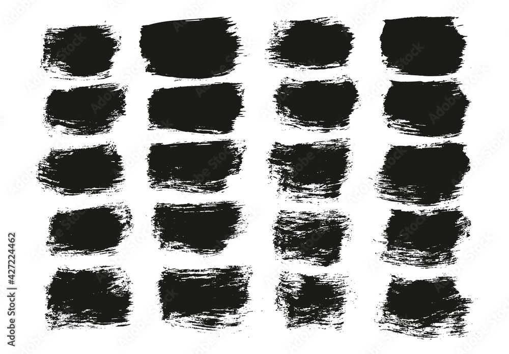 Flat Paint Brush Thick Short Background High Detail Abstract Vector Background Set Flat Paint Brush Thick Short Background High Detail Abstract Vector Background Set
