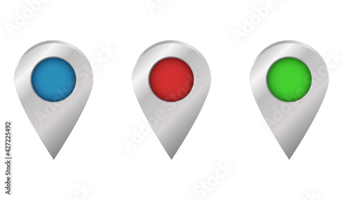 Set of round 3D map pointers Free Download Set of round 3D map pointers - GFXLoad