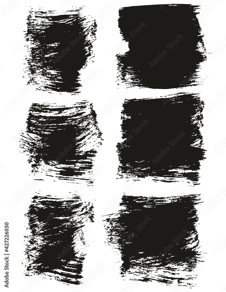 Flat Paint Brush Thick Short Background High Detail Abstract Vector Background Set Flat Paint Brush Thick Short Background High Detail Abstract Vector Background Set