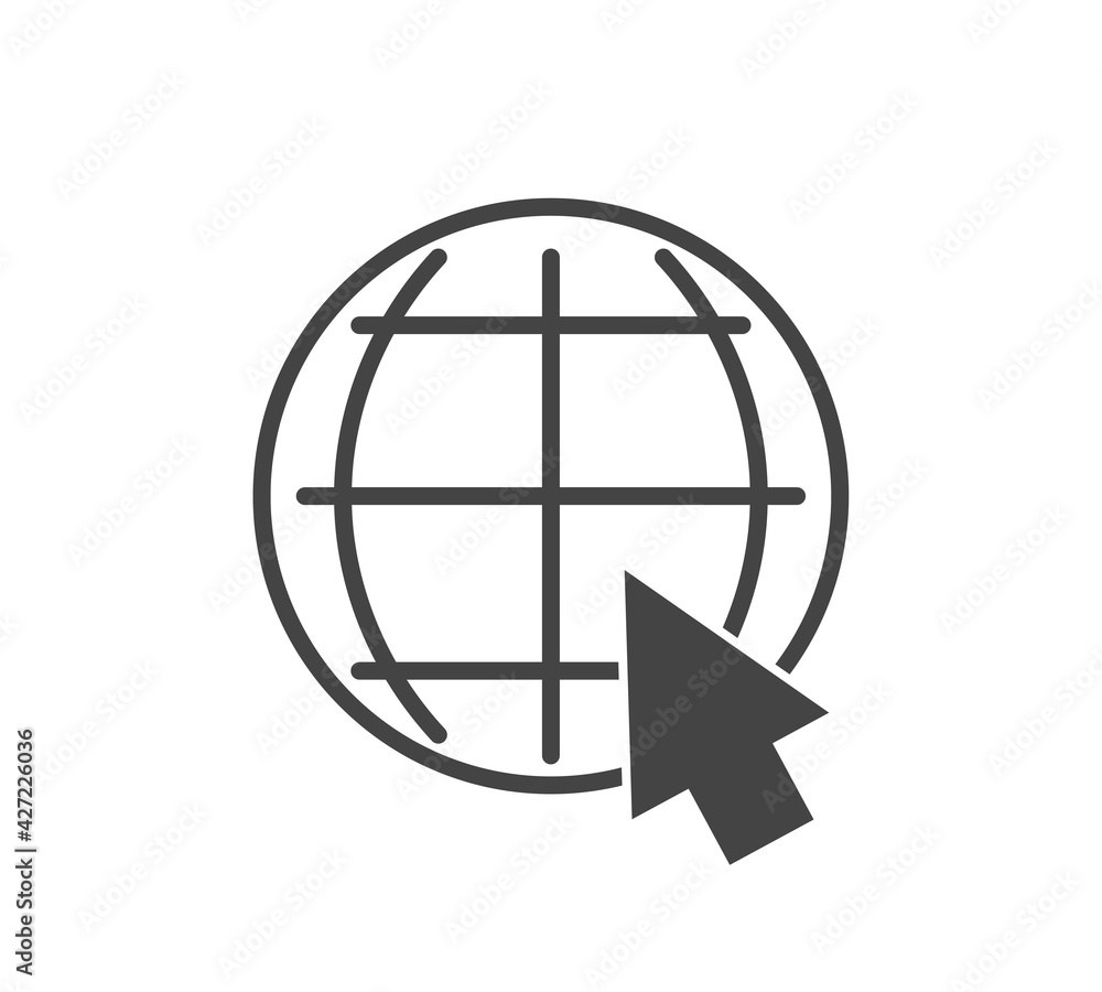 Web internet icon on white isolated background. Web internet icon on white isolated background.