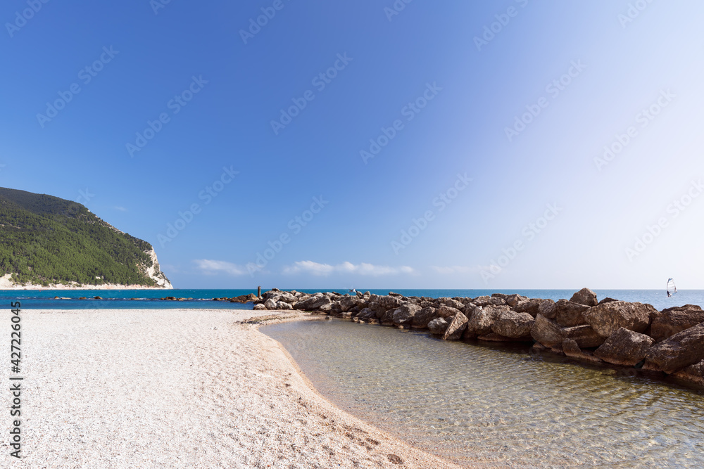 Beautiful Urbani Beach on the adriatic coast of Sirolo town, Italy Beautiful Urbani Beach on the adriatic coast of Sirolo town, Italy