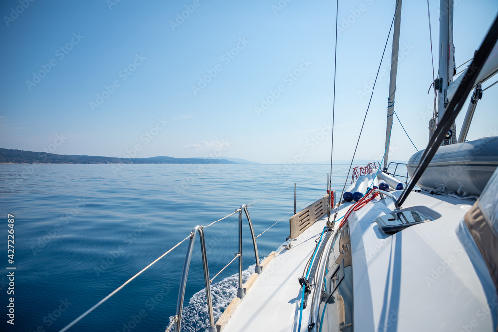 Sailing luxury yacht in the sea at sunny day, Croatia