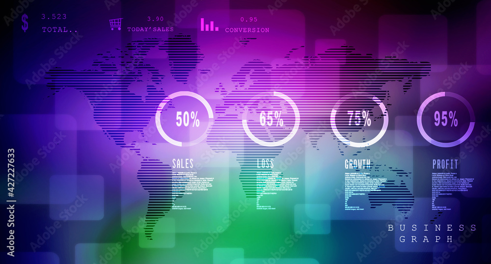 2D Digital Abstract Business Networking background