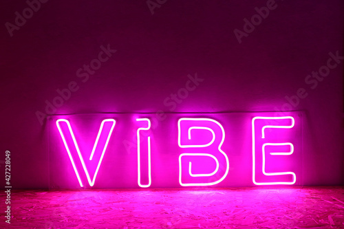 Pink neon sign vibe. Trendy style. Neon sign. Custom neon. Home decor.