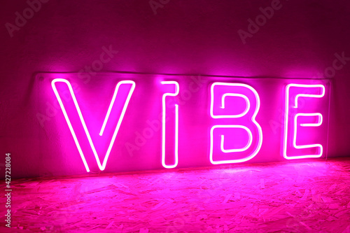 Pink neon sign vibe. Trendy style. Neon sign. Custom neon. Home decor.