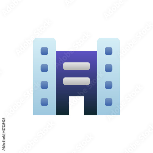 Luxury Hotel Vector Flat Gradient Style Icon. EPS 10 File Hotel and Services Symbol